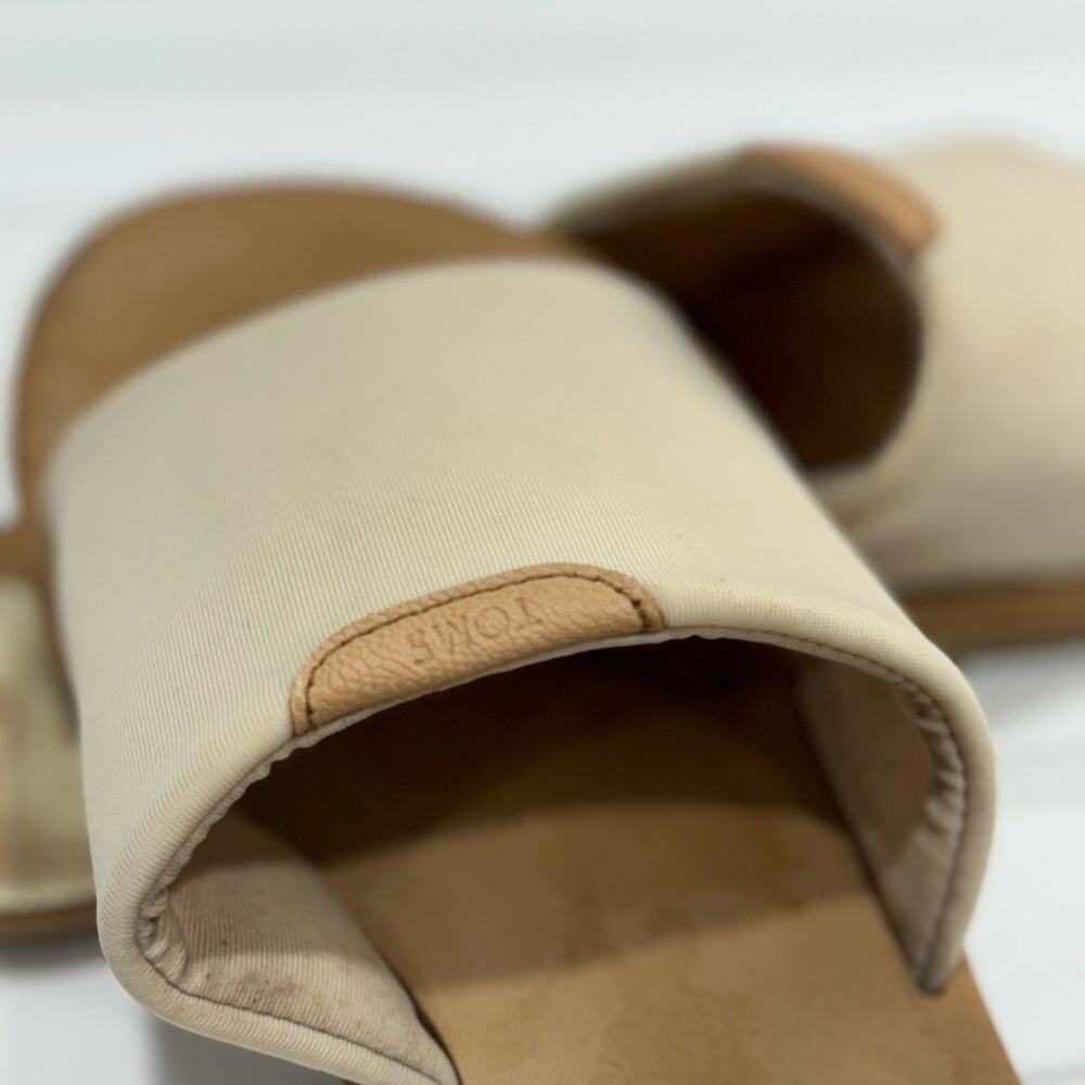 TOMS Womens Size 9 Carly Slide Sandals Tan Brown Jersey Fabric Uppers - Picture 5 of 5